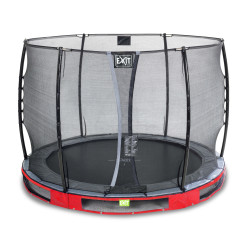 EXIT Trampoline enterré Elegant ø305cm avec filet de sécurité Economy - rouge