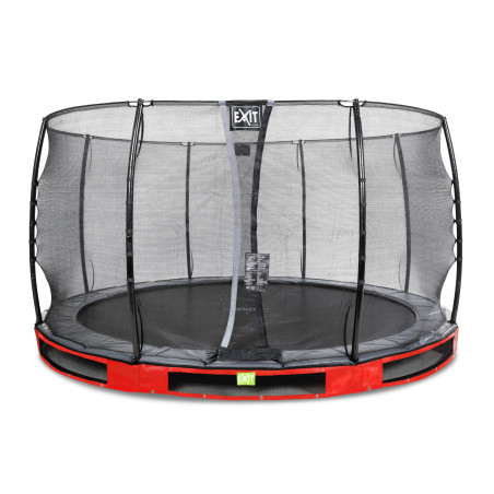 EXIT Trampoline enterré Elegant ø366cm avec filet de sécurité Economy - rouge