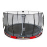EXIT Trampoline enterré Elegant ø366cm avec filet de sécurité Economy - rouge