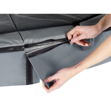 EXIT Trampoline Elegant Premium de 244x427cm avec filet de sécurité Deluxe - gris