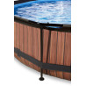 EXIT Piscine couverte Wood ø360x76cm avec pompe filtrante - marron