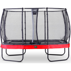 EXIT Trampoline Elegant Premium de 214x366cm avec filet de sécurité Deluxe - rouge