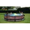EXIT Piscine couverte Wood ø360x76cm avec pompe filtrante - marron