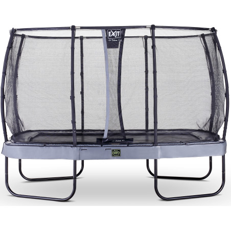 EXIT Trampoline Elegant Premium de 214x366cm avec filet de sécurité Deluxe - gris