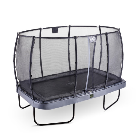 EXIT Trampoline Elegant Premium de 214x366cm avec filet de sécurité Deluxe - gris