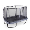EXIT Trampoline Elegant Premium de 214x366cm avec filet de sécurité Deluxe - gris