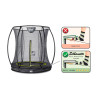 EXIT Trampoline Silhouette inground ø183cm avec filet de sécurité - noir