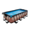 EXIT Piscine couverte Wood 400x200cm avec pompe de filtration à sable - marron