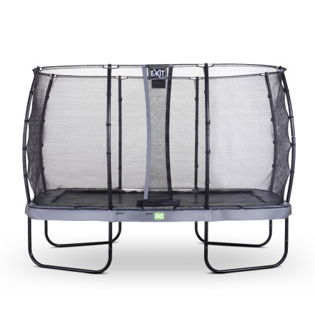 EXIT Trampoline Elegant de 244x427cm avec filet de sécurité Economy - gris