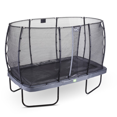 EXIT Trampoline Elegant de 244x427cm avec filet de sécurité Economy - gris