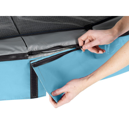EXIT Trampoline Elegant de 214x366cm avec filet de sécurité Economy - bleu