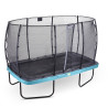 EXIT Trampoline Elegant de 214x366cm avec filet de sécurité Economy - bleu