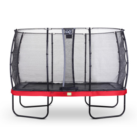EXIT Trampoline Elegant de 244x427cm avec filet de sécurité Economy - rouge