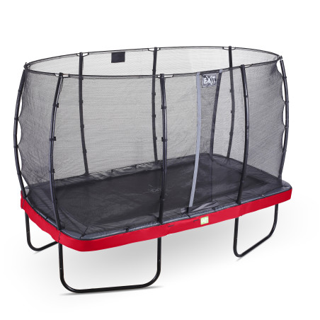 EXIT Trampoline Elegant de 244x427cm avec filet de sécurité Economy - rouge