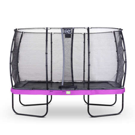 EXIT Trampoline Elegant de 214x366cm avec filet de sécurité Economy - violet
