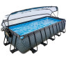 EXIT Piscine couverte Stone 540x250cm avec pompe de filtration à sable - grise
