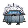 EXIT Piscine couverte Stone 540x250cm avec pompe de filtration à sable - grise