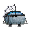 EXIT Piscine couverte Stone 540x250cm avec pompe de filtration à sable - grise
