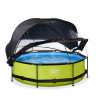 EXIT Piscine couverte Lime ø300x76cm avec voile d'ombrage et pompe filtrante - vert