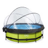 EXIT Piscine couverte Lime ø300x76cm avec voile d'ombrage et pompe filtrante - vert