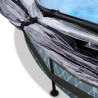 EXIT Piscine couverte Stone ø360x76cm avec voile d'ombrage et pompe filtrante - grise