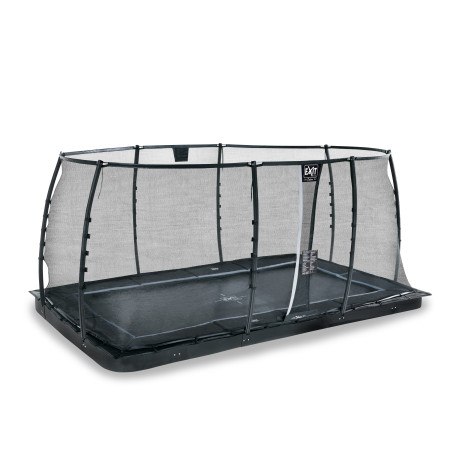 EXIT Dynamic trampoline enterré au niveau du sol 244x427cm avec filet de sécurité - noir
