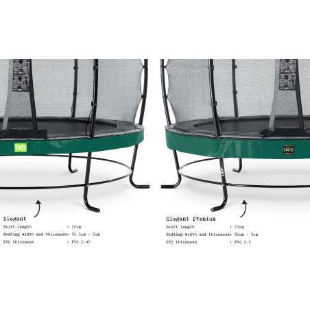 EXIT Trampoline Elegant Premium ø305cm avec filet de sécurité Deluxe - vert