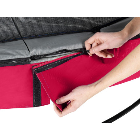 EXIT Trampoline Elegant Premium ø366cm avec filet de sécurité Deluxe - rouge