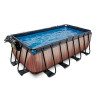 EXIT Piscine couverte Wood 400x200x122cm avec pompe filtrante à sable - marron