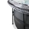 EXIT Piscine couverte Black Leather ø488x122cm avec pompe filtrante à sable - noir