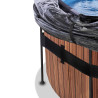EXIT Piscine couverte Wood ø488x122cm avec pompe filtrante à sable - marron