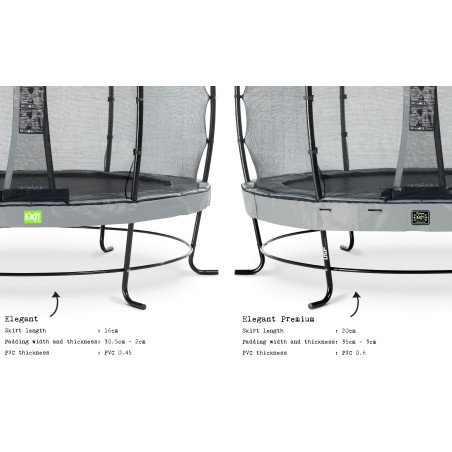 EXIT Trampoline Elegant ø305cm avec filet de sécurité Economy - gris