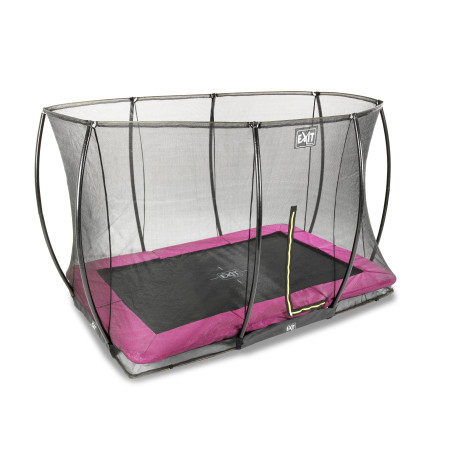 EXIT Trampoline Silhouette inground 244x366cm avec filet de sécurité - rose
