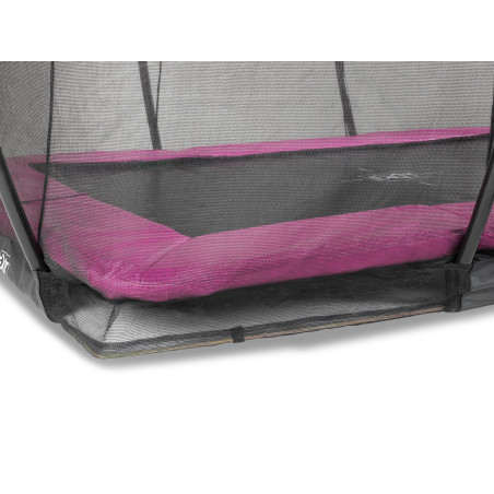 EXIT Trampoline Silhouette inground 244x366cm avec filet de sécurité - rose