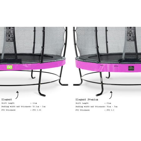 EXIT Trampoline Elegant ø366cm avec filet de sécurité Economy - violet