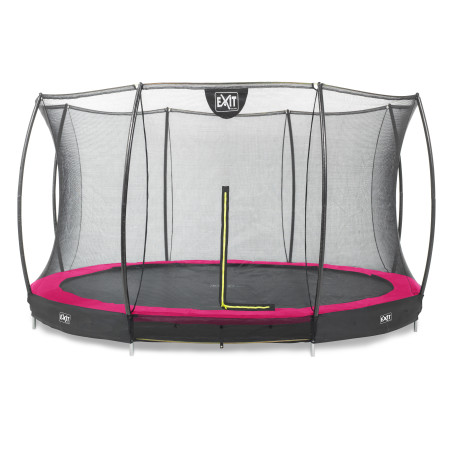 EXIT Trampoline Silhouette inground ø427cm avec filet de sécurité - rose