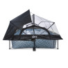 EXIT Piscine couverte Stone 300x200x65cm avec voile d'ombrage et pompe filtrante - grise