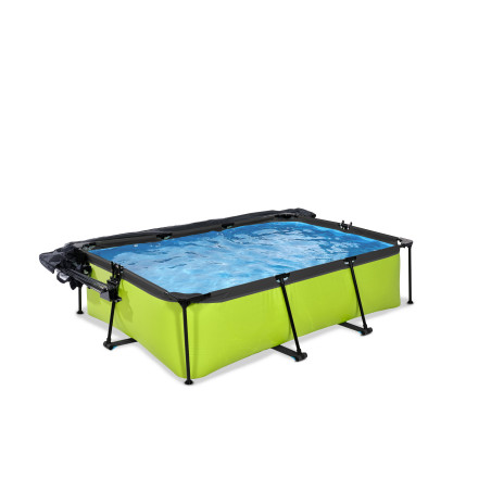 EXIT Piscine couverte Lime 220x150x65cm avec voile d'ombrage et pompe filtrante - vert