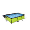 EXIT Piscine couverte Lime 220x150x65cm avec voile d'ombrage et pompe filtrante - vert