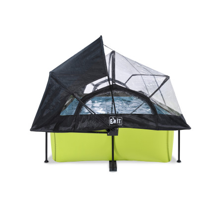 EXIT Piscine couverte Lime 220x150x65cm avec voile d'ombrage et pompe filtrante - vert