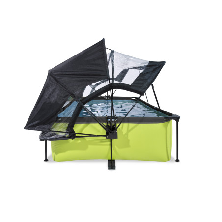 EXIT Piscine couverte Lime 220x150x65cm avec voile d'ombrage et pompe filtrante - vert