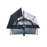 EXIT Piscine couverte Stone 220x150x65cm avec voile d'ombrage et pompe filtrante - grise
