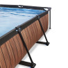EXIT Piscine Wood 300x200x65cm avec voile d'ombrage et pompe filtrante - marron