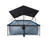 EXIT Piscine Stone 300x200x65cm avec voile d'ombrage et pompe filtrante - grise