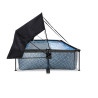 EXIT Piscine Stone 300x200x65cm avec voile d'ombrage et pompe filtrante - grise