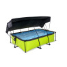 EXIT Piscine Lime 220x150x65cm avec voile d'ombrage et pompe filtrante - verte