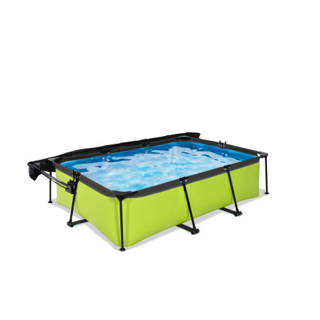 EXIT Piscine Lime 220x150x65cm avec voile d'ombrage et pompe filtrante - verte
