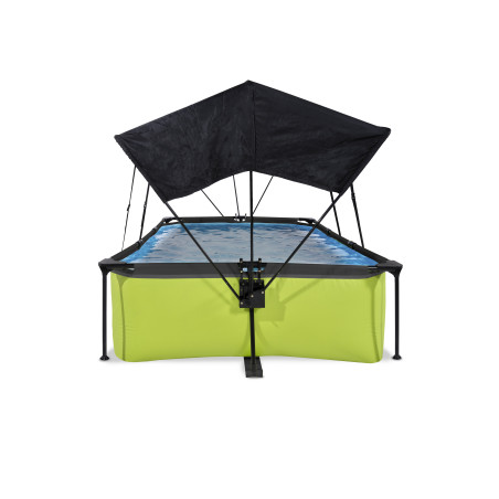 EXIT Piscine Lime 220x150x65cm avec voile d'ombrage et pompe filtrante - verte
