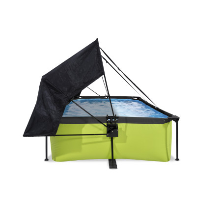 EXIT Piscine Lime 220x150x65cm avec voile d'ombrage et pompe filtrante - verte