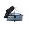 EXIT Piscine Stone 220x150x65cm avec voile d'ombrage et pompe filtrante - grise